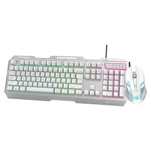 Zebronics Transformer Gaming Usb Keyboard & Mouse Combo Multi-Color LED Lights, High-Resolution Sensor with 3200 DPI(white)
